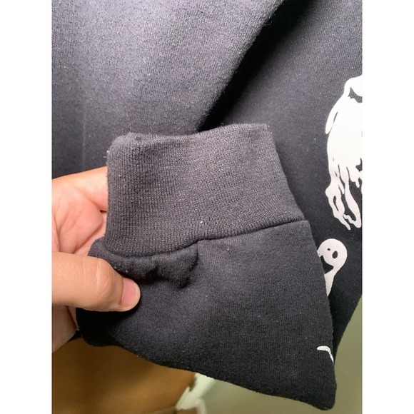 Hot Topic Disney Size M Black Hoodie Sweater JACK THE PUMPKIN KING OOGIE BOOGIE - Picture 7 of 8